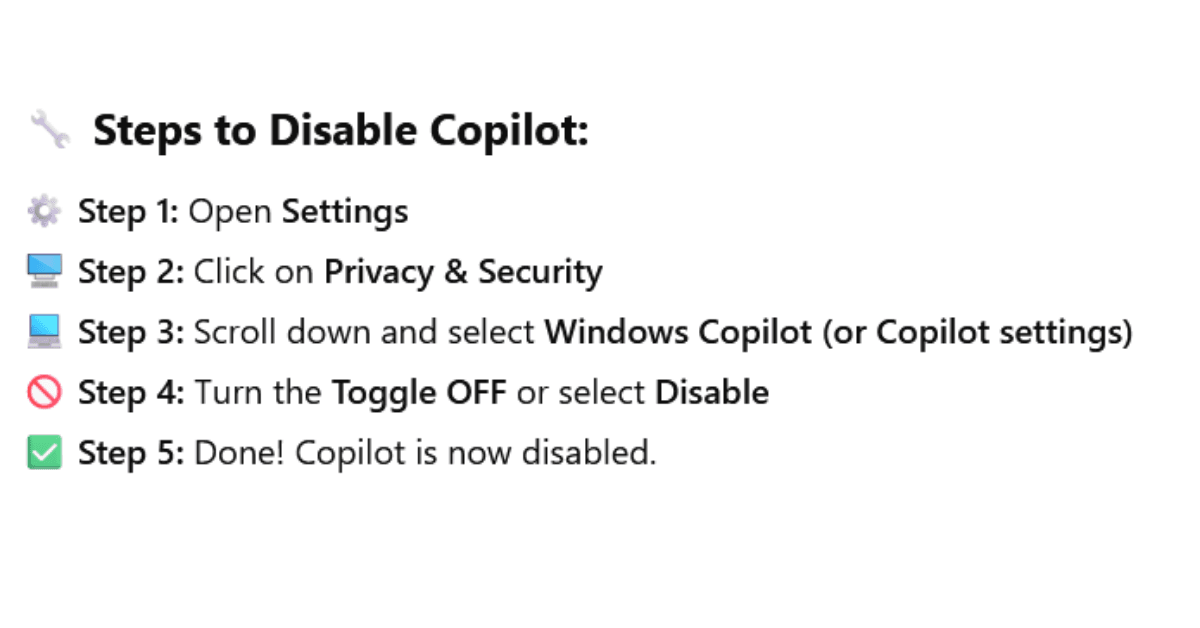 How to Disable Copilot