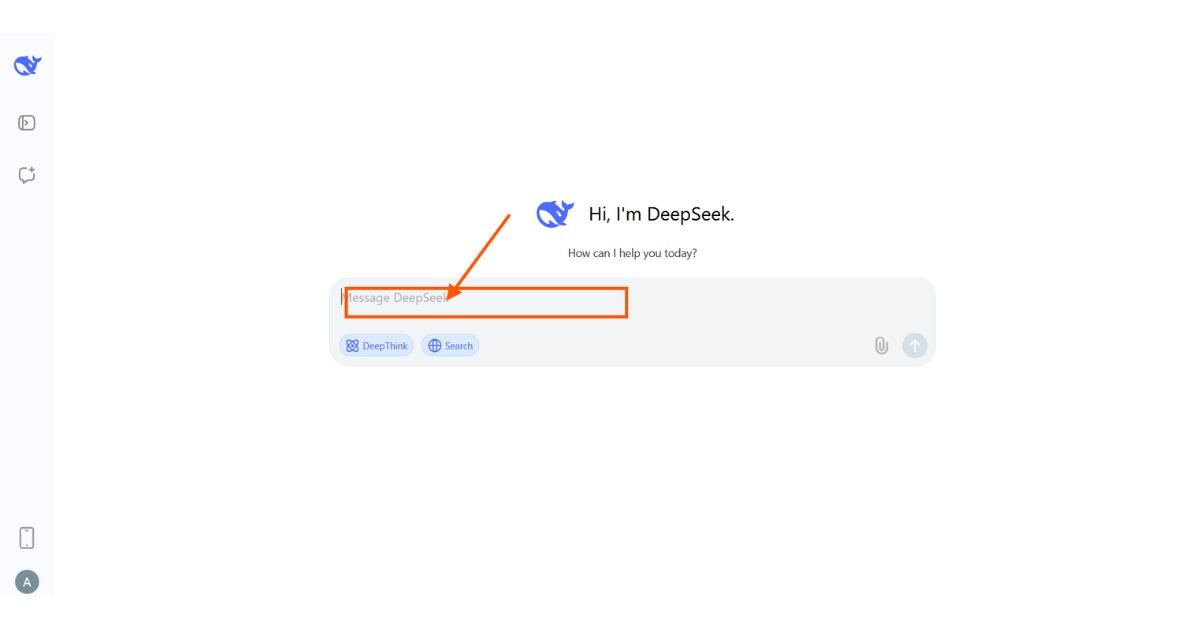 Screenshot of DeepSeek AI Tool opening interface.