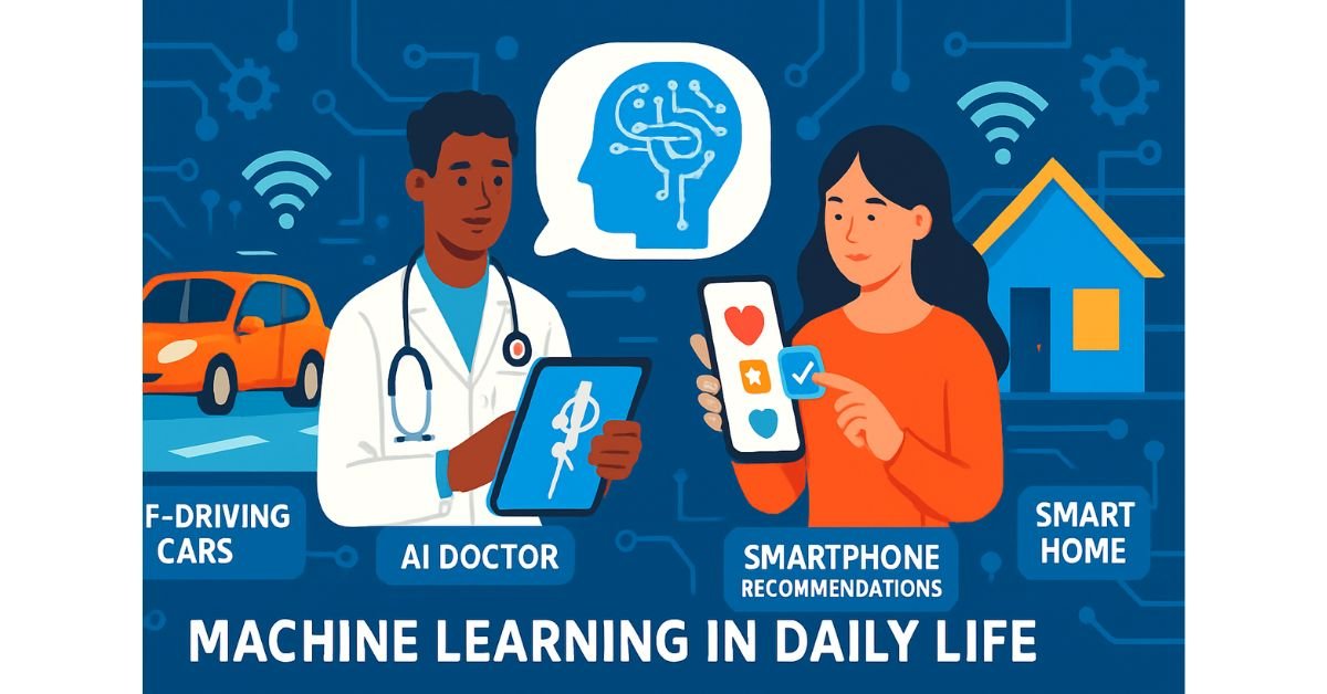 Futuristic visualization of AI neural networks, big data streams, and digital brain patterns representing machine learning