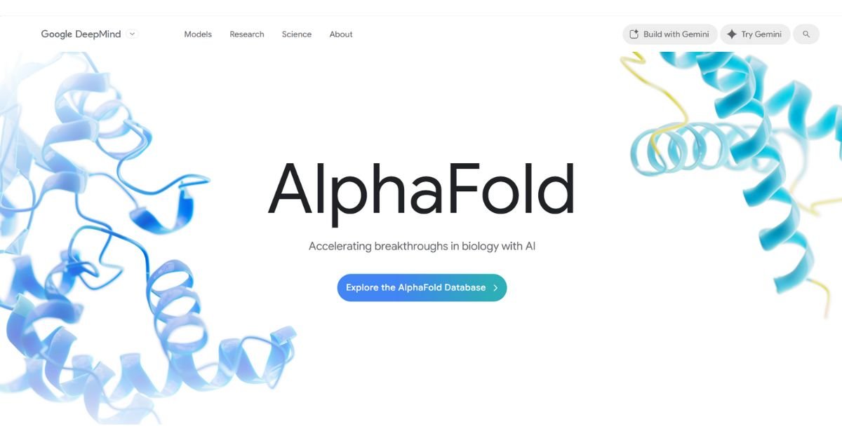 AlphaFold by DeepMind starting interface for protein structure prediction